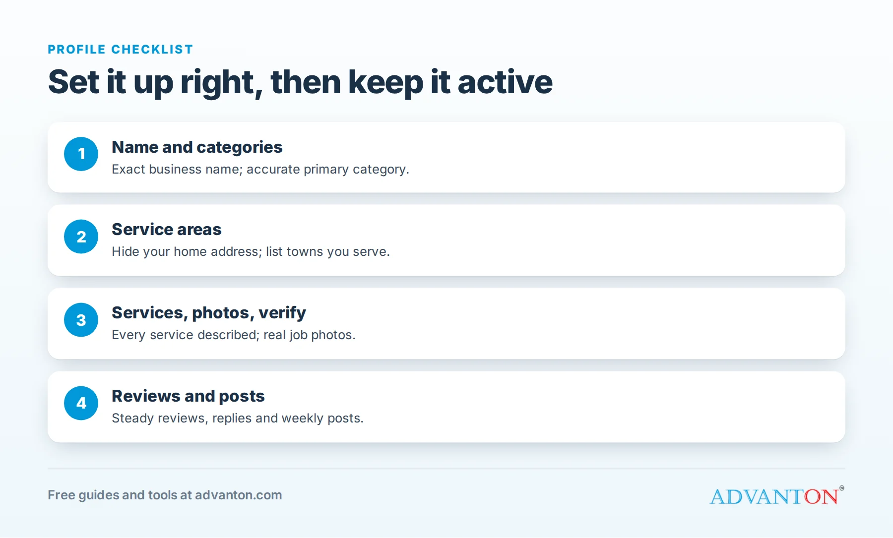 Google Business Profile checklist for contractors