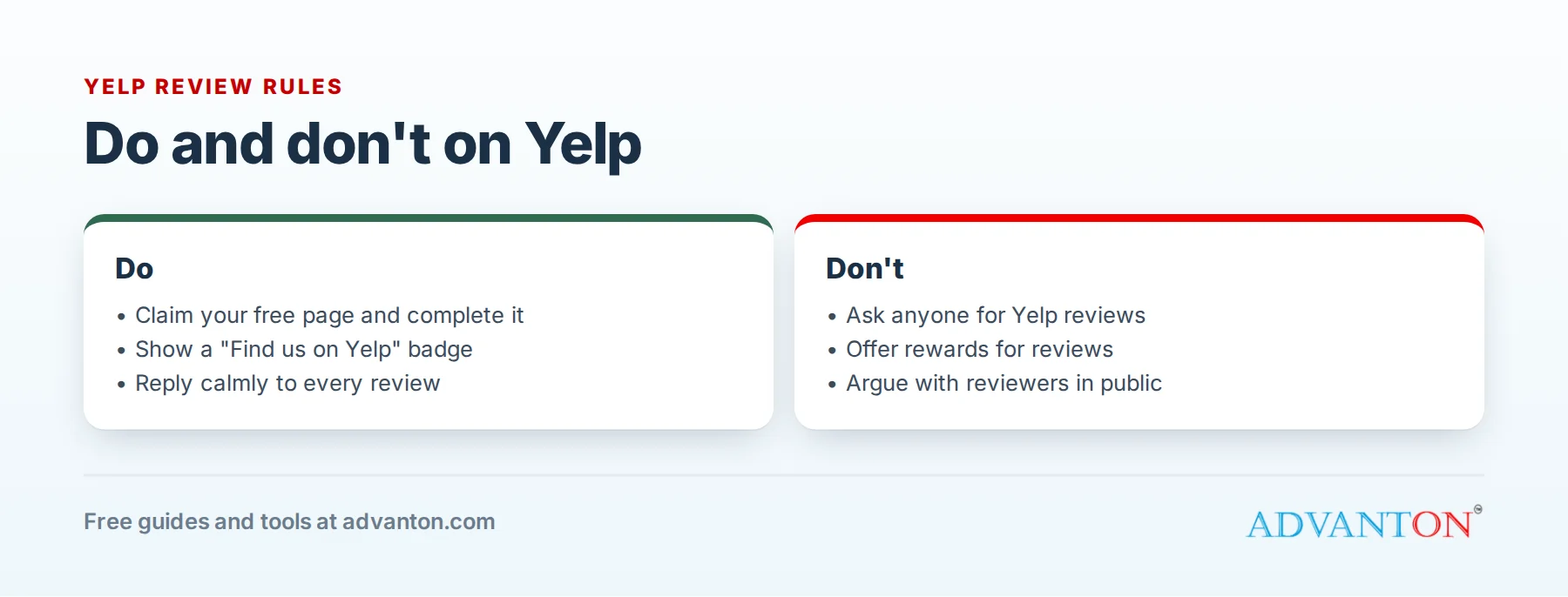 Yelp review rules: what to do and what not to do